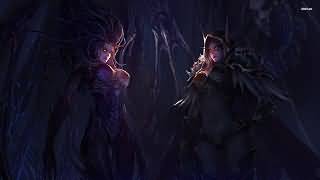 壁纸一:星际“沙拉·凯瑞甘”VS 魔兽“希尔瓦娜斯·风行者”