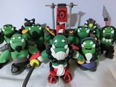 玩家用黏土制作的兽人小队