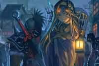 玩家原创画作：布瑞尔偶遇卖猫的早逝少女莉拉