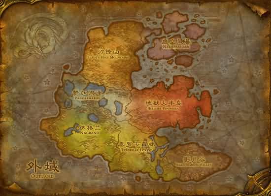 魔兽世界TBC与WOD外域德拉诺地图的变化