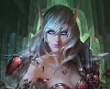 魔兽插画:战甲爆裂胴体浮现 血精灵DK