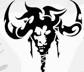 刺青风格画:牛头人